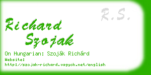 richard szojak business card
