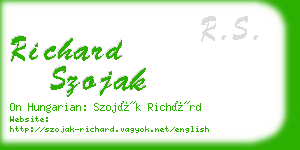 richard szojak business card